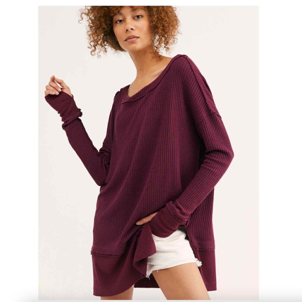 Free People We The Free North Shore Thermal Tunic Top Size Small NWT
